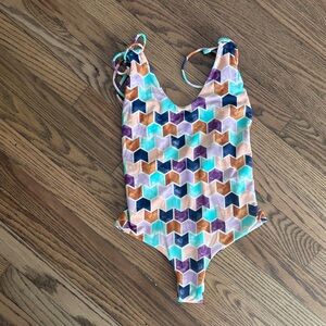 Tori Praver Seafoam XS one piece swim suit bathing suit